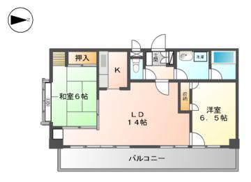 錦ハーモニービル(2LDK/11階)の間取り写真