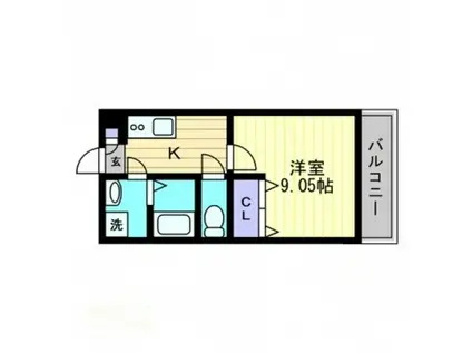 プライムスクエア青江(1K/6階)の間取り写真