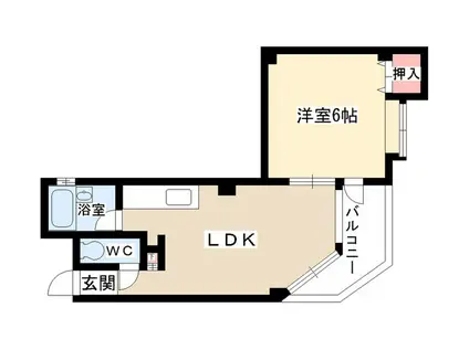 星が丘第一ビル(1LDK/3階)の間取り写真