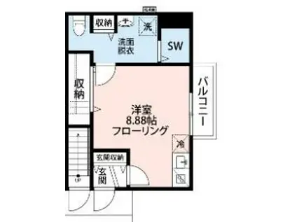 キャビン3(ワンルーム/1階)の間取り写真