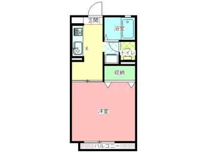 BARAKI2(1K/2階)の間取り写真