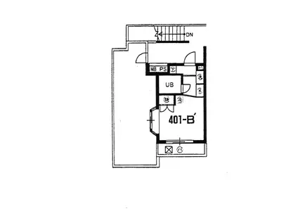 スカイコート新川崎第2(1K/4階)の間取り写真