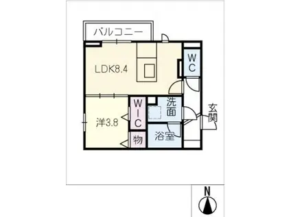 D-ROOM岐阜市黒野(1LDK/1階)の間取り写真