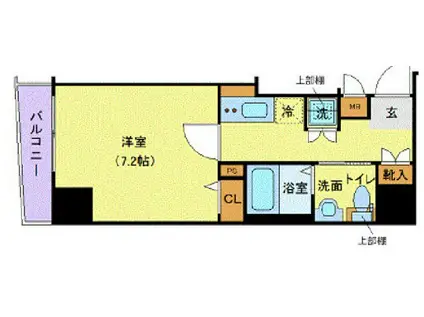 ガリシア日本橋水天宮II(1K/5階)の間取り写真