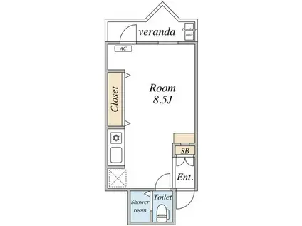 クリオネコート新城(ワンルーム/5階)の間取り写真