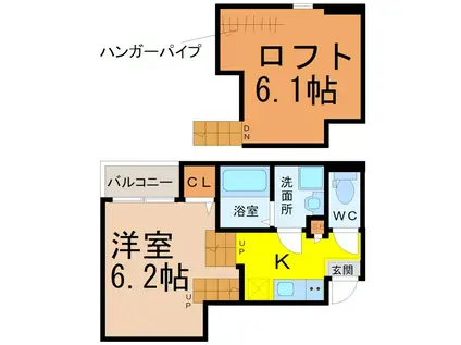 アルテミス新栄(1K/2階)の間取り写真