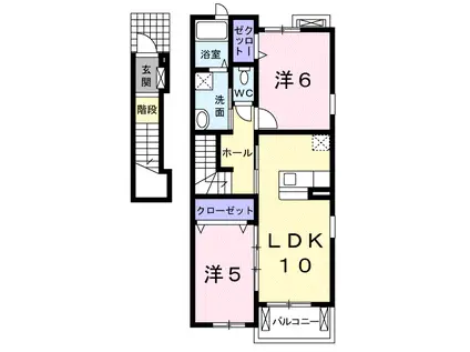 サンリット 佐橋(2LDK/2階)の間取り写真