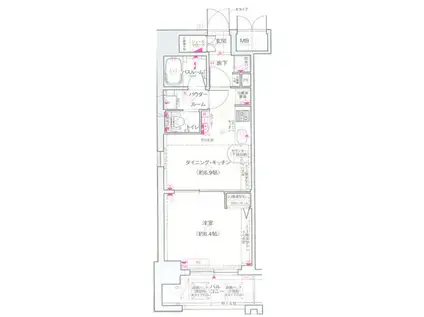 エステムコート心斎橋イーストIIラヴァンツァ(1DK/10階)の間取り写真