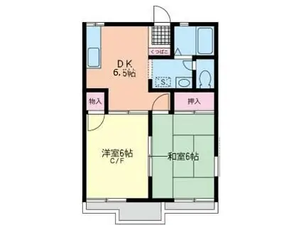 コーポ・あーさ 寺尾(2DK/2階)の間取り写真