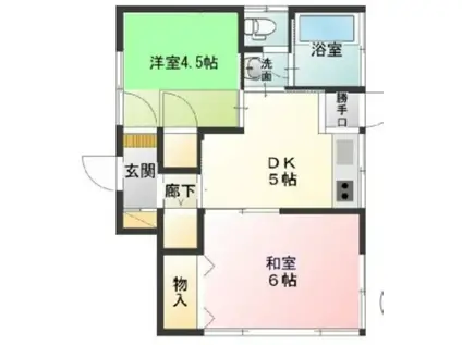 三和荘(2DK/2階)の間取り写真