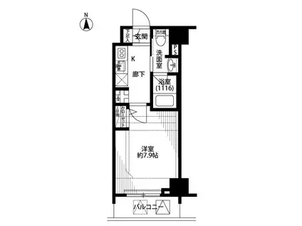 プレール・ドゥーク浜松町(1K/11階)の間取り写真