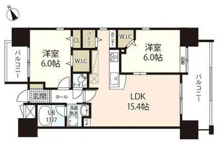 アイエムリッチ(2LDK/4階)の間取り写真