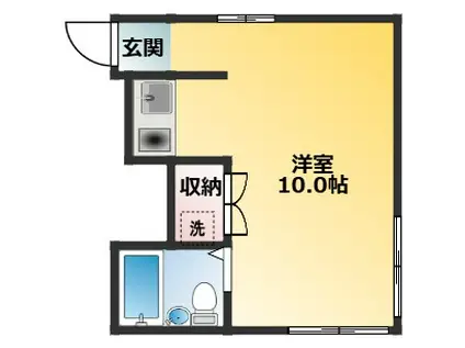 ハウスYZ(ワンルーム/2階)の間取り写真