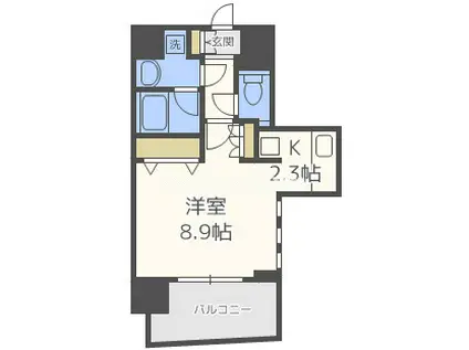 セイワパレス京町堀(ワンルーム/12階)の間取り写真