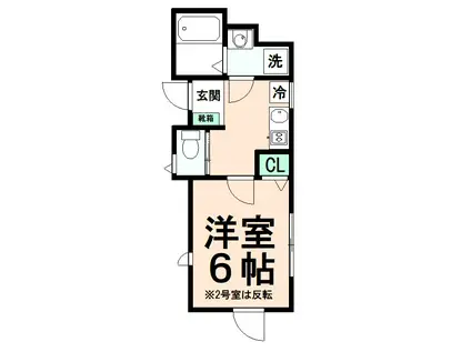 八王子東中野プロジェクト(1K/1階)の間取り写真