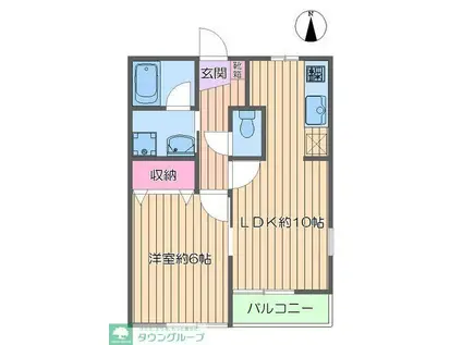 ファインベル北綾瀬II(1LDK/1階)の間取り写真