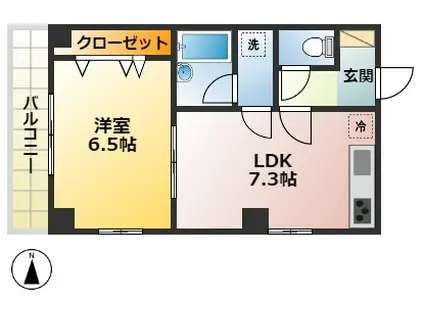 イレール並木(1DK/2階)の間取り写真