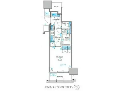 パークアクシス豊洲キャナル(1K/19階)の間取り写真