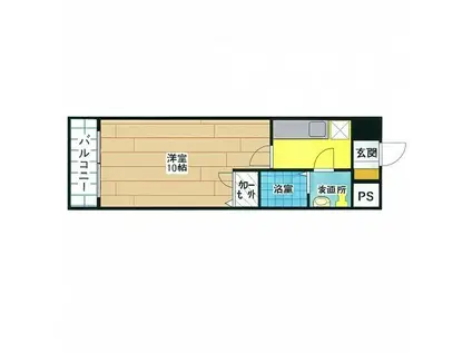 エル片野II(1K/3階)の間取り写真