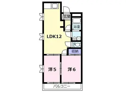 セピアビル(2LDK/2階)の間取り写真