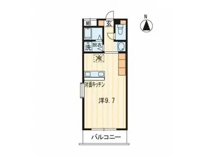ホープTOMOII(1K/2階)の間取り写真