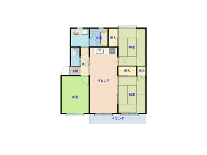 ひだかハイツ(3LDK/4階)の間取り写真