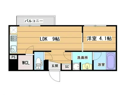 GRAN EPI(1LDK/3階)の間取り写真