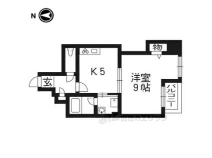 雅綾小路(1DK/5階)の間取り写真