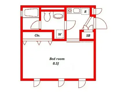 ドゥ・アエリア(1K/2階)の間取り写真