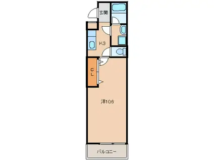 フジパレスリベーラ今福(1K/2階)の間取り写真