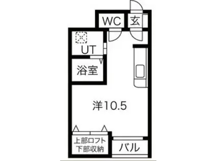 キャッスルワン(ワンルーム/1階)の間取り写真