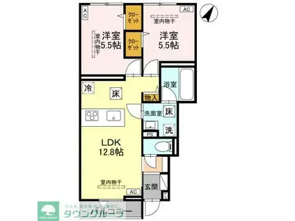 ベルヴィル(2LDK/1階)の間取り写真