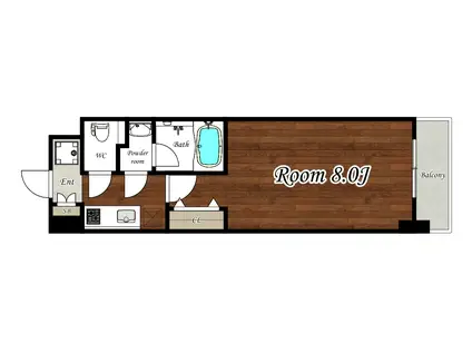 LADOUCEUR TOYONAKAMINAMIラドゥスール豊中南(1K/9階)の間取り写真