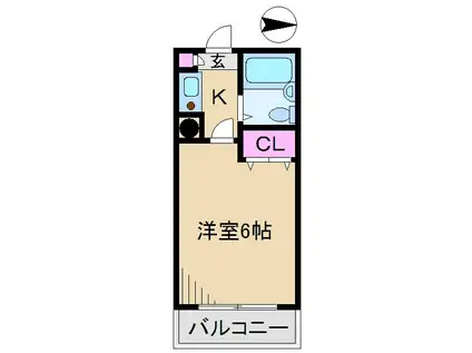 メゾンツカモト(1K/5階)の間取り写真