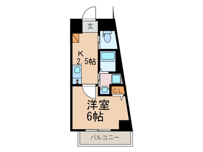 BLUE福島(1K/8階)の間取り写真