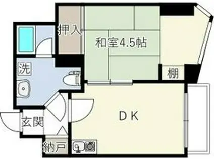 INOVE札幌資生館前(1DK/9階)の間取り写真
