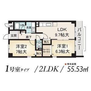 ウィルあじま(2LDK/3階)の間取り写真