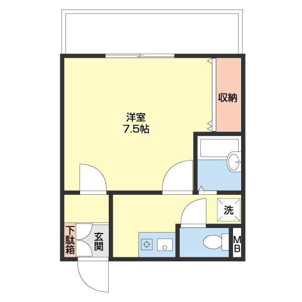 メゾン紀三井寺I(1K/1階)の間取り写真
