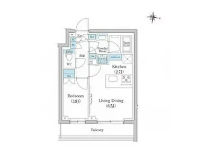 スタイリオ池上サウス(1LDK/2階)の間取り写真
