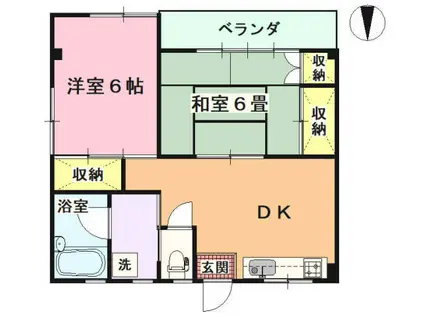 メゾン・ド・アルファ(2DK/2階)の間取り写真