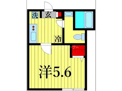 フィオーレ栗原(1K/1階)の間取り写真