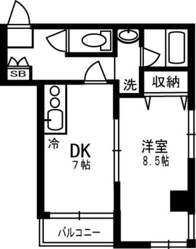 ハイリード・セイフウ(1DK/5階)の間取り写真