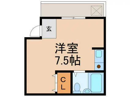 グローバルレジデンス(ワンルーム/2階)の間取り写真