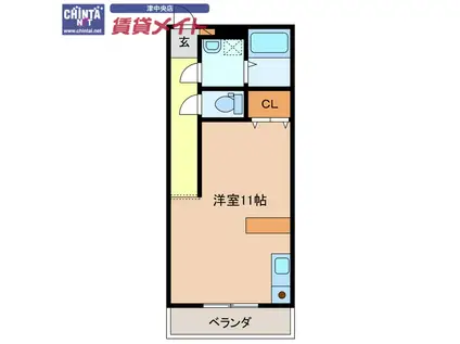 SHALOM SQUARE(ワンルーム/4階)の間取り写真