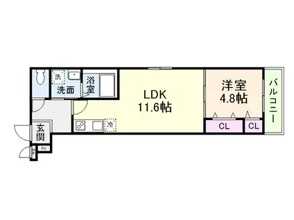 フジパレス長原ノース(1LDK/2階)の間取り写真