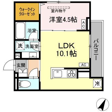 ASSET-COURT立川上砂町5丁目 B棟(1LDK/3階)の間取り写真