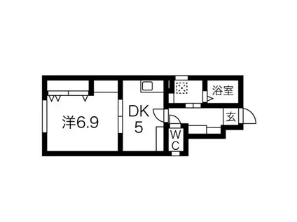 あんしん大浜北町10-1002(1DK/1階)の間取り写真