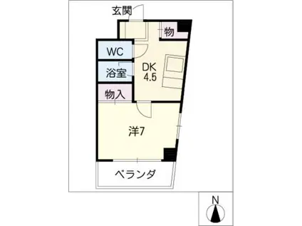 PAL東山(1DK/2階)の間取り写真