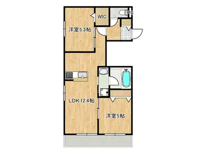 ソフィア武蔵小杉(2LDK/1階)の間取り写真