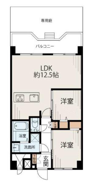 トーア南晴海マンション(2LDK/1階)の間取り写真